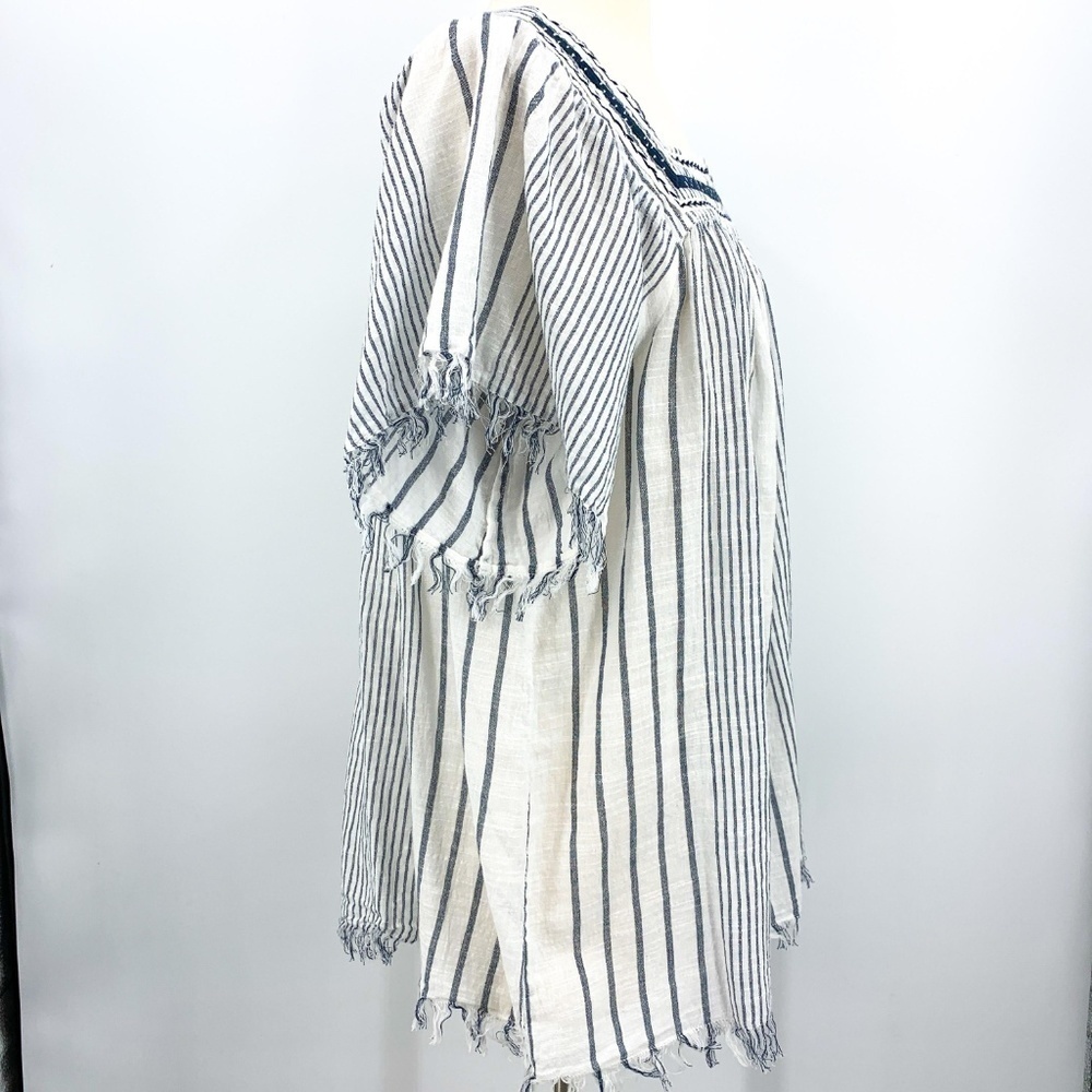 World Market Navy Blue & White Striped Tunic - Picture 2 of 6